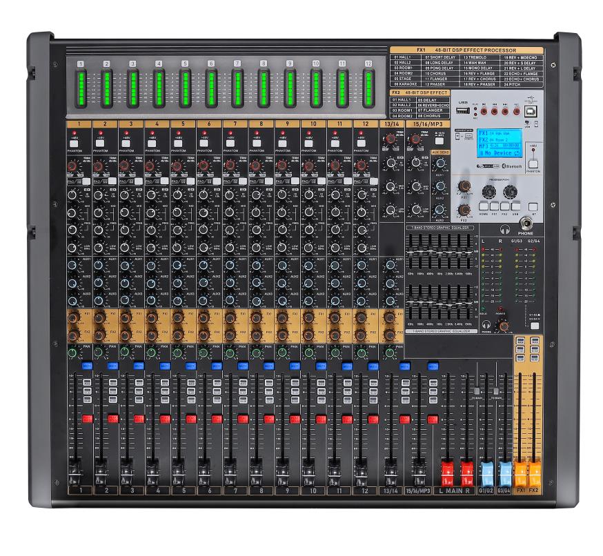 TFB-16 Hot sell 16 Channels Digital Mixer Console Music Audio Dj Mixer console for Professional Audio Mixer