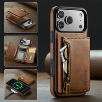 Étui de téléphone en cuir magnétique puissant avec porte-cartes zippé anti-RFID pour iPhone 14 15 Plus 11 13 16 17 18 Pro Max