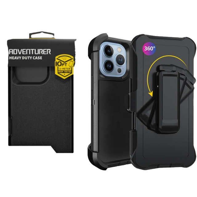 Shockproof Armor Design Heavy Duty Mobile Phone Case for 17 with Air Cushion and Card Holder
