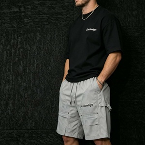 Pantalones Cortos Deportivos de Algodón 100% Pesado para Hombre, Pantalones Cortos Cargo para Correr en Verano, Venta al por Mayor - Product Image 2