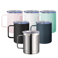 Tasse thermos d'affaires créative à double couche en gros avec couvercle Tasse sous vide simple en acier inoxydable 304 avec poignée