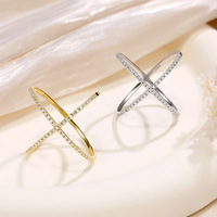 Bague en moissanite en forme de X en argent 925 plaqué or 18 carats, design de niche style Instagram, bijoux pour femmes, dropshipping