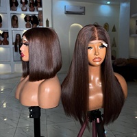 Vendor Rambut Manusia Asli SDD 15A, Wig Lace Closure 4*4, Rambut Manusia Vietnam Mentah Asli, Wig Lace Bone Straight untuk Wanita Kulit Hitam