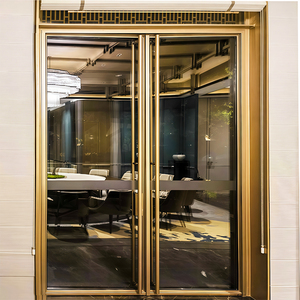 Wls Chất lượng cao cách nhiệt đồng hồ sơ bên ngoài pháp Brass cửa với khóa cho thương mại xây dựng - Product Image 1