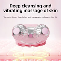 Nettoyeur électrique portatif en silicone, design à rouleaux 3D, massage liftant, lumière colorée, contouring du visage, exfoliation des points noirs