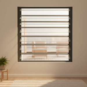 Fenêtre à persiennes en verre avec cadre en aluminium, lames en verre trempé, ventilation réglable, fenêtre à persiennes pour projets <span class=keywords><strong>de</strong></span> construction - Product Image 5