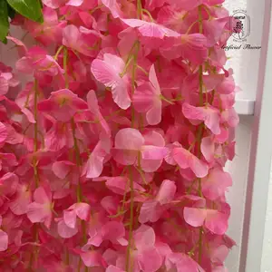 DKB fiore di glicine artificiale all'ingrosso stelo lungo appeso fiore di seta per la decorazione della parete del fiore della casa di nozze