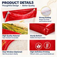 Sacs d'emballage personnalisés en plastique mat de qualité alimentaire, refermables avec fermeture éclair, pour riz et céréales, 1kg 2kg, thermoscellables