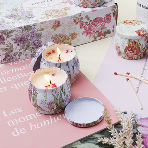 Bougies parfumées Coffret cadeau avec fleurs séchées Lot de 6 bougies d'aromathérapie en cire de soja pour la maison Anniversaire <span class=keywords><strong>SPA</strong></span> parfumé avec boîte cadeau - Product Image 3
