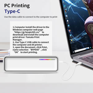 Imprimantes portables A4 sans fil 200 DPI Mini imprimante sans encre Android IOS Imprimante thermique BT4.0 pour outils Bureau École - Product Image 6