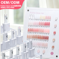 ZRKGEL Kit Professionnel de Vernis à Ongles Gel Base Caoutchouc à Faible Chaleur, 20 Couleurs, Sans HEMA/TPO, Longue Durée, Base UV Constructrice pour Salon