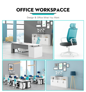 Moderni mobili da ufficio modulari 2-6 persone posti Workstation scrivania per casa ufficio materiale di legno per spazi aperti - Product Image 4