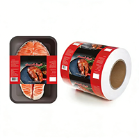 Étiquettes d'emballage personnalisées en matériau RPET recyclable PET BOPP pour aliments congelés, viande, fruits, saucisses, légumes, contenants