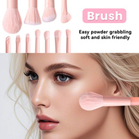 Ensemble de pinceaux de maquillage rose avec éponge, outils de beauté combinés, recourbe-cils, outils de maquillage populaires pour femmes, éponge nettoyante