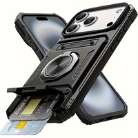 Promo Panas Casing HP 2-in-1 Magnetic Melt Armor dengan Slot Kartu dan Kickstand, Bahan TPU+PC, Kompatibel dengan iPhone 1716 15 14 13