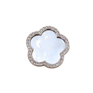 ブルーリングフラワーミラーラインストーンメタルフラットバックチャームDIY工芸品部品ジャンク携帯電話ケースデコレーションバルクサプライ - Product Image 5