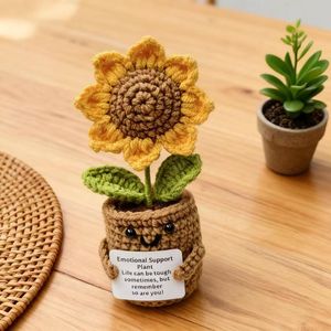 Poupée en forme de tournesol au crochet plante en pot Eco fil jouet en peluche pour adultes et mamans en attente couture et tissage idée cadeau - Product Image 2