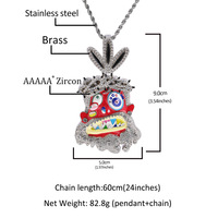 TikTok Viral Mode Accessoires Chaîne Glacé Hip Hop Luxe Pendentif Émail Personnalisé Dessin Animé Avata Pendentif Collier pour Rappeur
