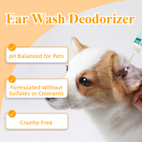 Nettoyant de gouttes d'oreille pour animaux de compagnie de marque privée 100ml pour chat chien réduit les odeurs d'oreille nettoyage et lavage d'oreille de tuyau dégradable pour enlever la cire