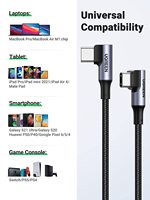 Kabel UGREEN 100W PD3.0 USB C, Kabel USB C Desain Unik 90 Derajat, Kabel Pengisian Daya Cepat, Kabel Pengisian Daya Aman, Pengiriman Daya 100W