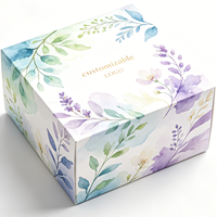 Boîte rigide imprimée naturelle effet délavé avec marquage personnalisé à chaud en feuille d'or, pour fleurs séchées et miel, petite boîte de rangement cadeau
