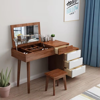 Nouvelle commode de rangement moderne en bois massif chinois avec miroir rabattable et tiroir pour chambre à coucher