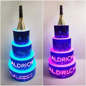 Présentateur de bouteilles à led Service Présentateur barre d'affichage KTV Support pour gâteau d'anniversaire Présentoir de service Vip en acrylique Présentateur de bouteilles à rouler personnalisé - Product Image 5