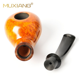 Muxiang Briar Wood Smoking Pipe Bent Type Light Color Tobacco Pipe For Dry Tobacco Use - Product Image 4