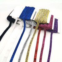 WL001 Shuman Meilleure vente Ruban élastique tissé en polyester brillant effet velours et paillettes, 1cm 1.5cm 2cm, Accessoires vestimentaires, Ruban large