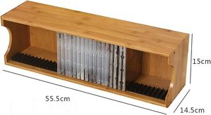 Tùy chỉnh hộp gỗ CD trường hợp khay mộc mạc gỗ phương tiện truyền thông Khay hộp cho lưu trữ nhà và tổ chức đĩa giá - Product Image 2