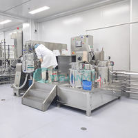 Équipement de fabrication de crème dépilatoire pour le visage à base d'escargot, contrôlé par PLC, avec homogénéisateur sous vide et pompe à moteur, modèle Guanyu automatique
