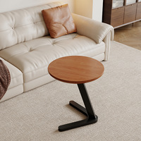 Table basse d'angle en bois massif, style moderne et minimaliste, directement de l'usine ; Table basse compacte et durable, idéale pour les salons et appartements