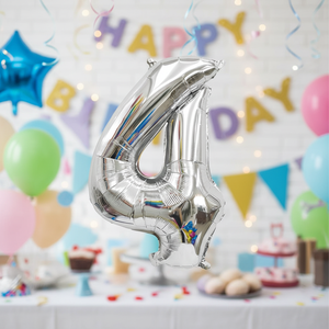 32 \ "n. 4 palloncino in alluminio argento 240 pz/CS per decorazioni per feste - Product Image 5