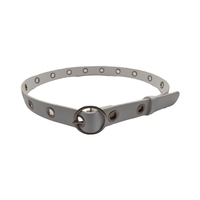 Ceinture pour femme de haute qualité avec œillets dorés, décorations métalliques, design ajouré, style décontracté et professionnel, en cuir PU, longueur personnalisable, tendance