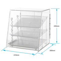 Transparent clair 3 niveaux acrylique boulangerie gâteau pâtisserie comptoir présentoir vitrine armoire boulangerie pain affichage