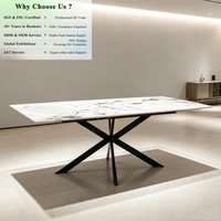 OKAY Tables à manger en céramique brillante les plus vendues, extensibles, pour usage domestique et commercial, portables, modernes, artistiques, en pierre frittée