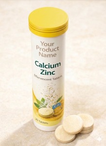 Calcium Zinc Effervescent Drink <b>Tablets</b> Lemon Flavor Sugar Free Daily Use Fizzy <b>Tablets</b> 20 <b>Tablets</b> Pack - Product Image 6