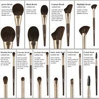 Ensemble de pinceaux de maquillage professionnels en poils doux avec tube doré de luxe, pinceaux pour le visage et les yeux, pour estomper et sculpter, brocha de maquillaje