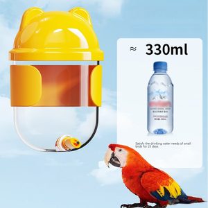 Commercio all'ingrosso automatico bevitore di uccelli alimentatore pappagallo acqua Dispenser ciotole trasparenti per piccioni Starling alimentazione 330ML - Product Image 2