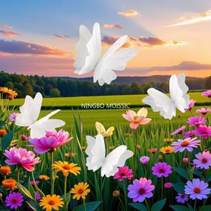 מארז 4-מארז 3d נייר לבן פרפר תפאורה התלוי חתונה תינוק מקלחת רקע קישוט סט - Product Image 4