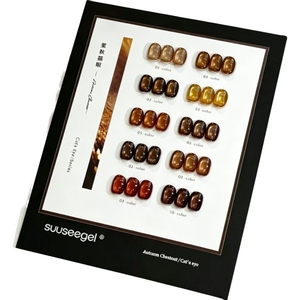 SUUSEEGEL – Lot de 10 vernis gel œil de chat couleur châtain automne, nuances ambre caramel perles de verre douces, pour salon de manucure, vente en gros - Product Image 6