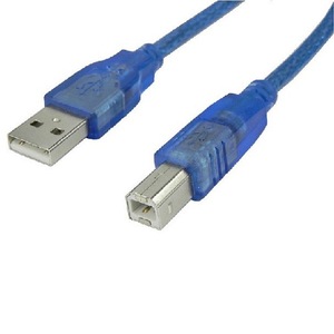 <b>Usb</b> Cable 3m Transparent Blue Nylon Shielded Pure Copper Printer Data Cable Standard Connector - Product Image 5