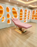 Table de massage électrique rose de luxe pour spa, salon, soins médicaux, esthétique, soins du visage, lit de beauté pour cils