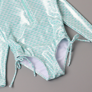 2025 traje <span class=keywords><strong>de</strong></span> baño <span class=keywords><strong>el</strong></span>ástico alto manga larga sirena escala protección solar traje <span class=keywords><strong>de</strong></span> baño <span class=keywords><strong>de</strong></span> una pieza para niñas - Product Image 3