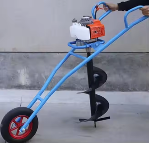 Taladro de barrena de tierra para excavación de agujeros con potencia de gasolina eléctrica hidráulica y brocas de barrena de 52Cc 400Mm - Product Image 3