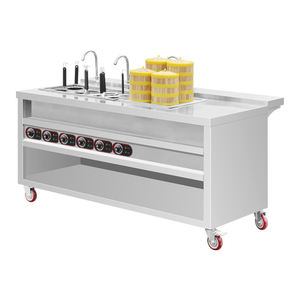 Estación <span class=keywords><strong>de</strong></span> Cocción <span class=keywords><strong>de</strong></span> Pasta Comercial <span class=keywords><strong>de</strong></span> Acero Inoxidable, Cocina Eléctrica para Pasta con Baño María y Fregadero - Product Image 6