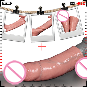 Удлинитель для пениса, утолщенный, десенсибилизирующий, для увеличения члена, реалистичный, из жидкого силикона, презерватив, задерживающий эякуляцию, <span class=keywords><strong>100%</strong></span> водонепроницаемый, товар для взрослых. - Product Image 1