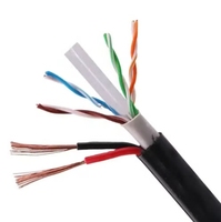 Câble réseau extérieur de haute qualité Cat6 305m UTP CCA Cat6 8+2C 4 paires 23AWG Câble en cuivre avec 2 câbles électriques d'alimentation