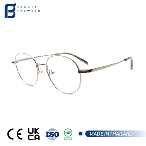 Nouveaux modèles 2026 – Monture de lunettes optiques rondes en métal pour hommes, en acier inoxydable, personnalisable - Product Image 1