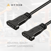 OEM Usb 2.0 3.0 Type C Femelle Vis Montage sur panneau vers USB C Mâle Adaptateur droit Câble d'extension Type C Montage sur panneau Câble